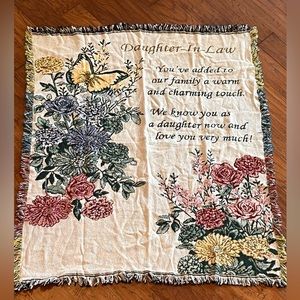 Daughter In Law Tapestry throw Blanket Size 44”x53”